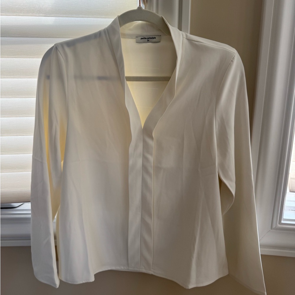 Petite Principle ivory/off-white long-sleeve